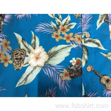 Polyester print hawaiian shirt